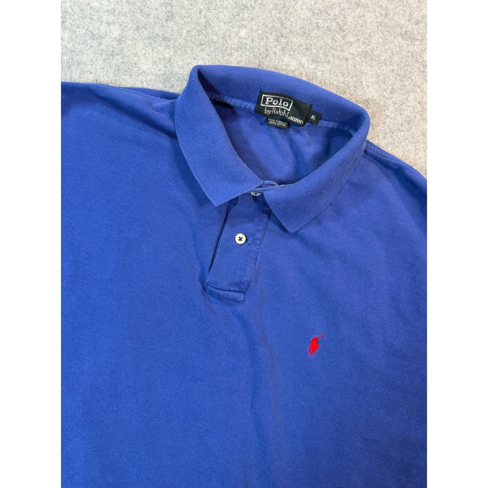 Polo Ralph‎ Lauren Mens XL Blue Pique Short Sleeve Pony Logo Polo Preppy Shirt